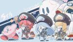  anniversary blonde_hair blue_hair closed_eyes colored_skin disembodied_limb flamberge_(kirby) francisca_(kirby) hat heart hyness kirby kirby:_star_allies kirby_(series) military_hat one_eye_closed open_mouth pink_skin pokko_(pokkokirby427) red_hair smile solid_oval_eyes sparkle star_(symbol) void_(kirby) zan_partizanne 