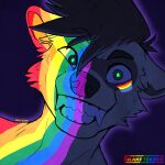  1:1 absurd_res blakixtekzer_(artist) domestic_ferret headshot_(disambiguation) hi_res icon lgbt_pride male male/male mammal mustelid musteline neon pride_(disambiguation) pride_colors true_musteline weasel 