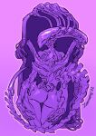  alien alien_(franchise) big_butt butt exoskeleton faceless_character female genitals hand_on_leg hand_on_thigh hi_res humanoid looking_at_viewer purple_body pussy solo tail thick_thighs wide_hips xenomorph zummeng 