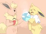  anthro arm_tuft black_nose breasts canid canine cellphone chest_tuft dessert digital_media_(artwork) duo eeveelution elbow_tuft eyes_closed fangs featureless_crotch female fingers flareon food frown fur generation_1_pokemon hair hi_res holding_food holding_ice_cream holding_object holding_phone ice ice_cream jolteon kame_3 mammal navel nintendo nude open_frown open_mouth phone pokemon pokemon_(species) red_body red_fur sharp_teeth simple_background smartphone tail teeth tongue tuft white_body white_fur yellow_body yellow_fur 