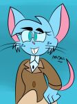  2023 anthro biped blue_body blue_eyes blue_fur blue_hair bottomwear buckteeth clothed clothed_anthro clothed_female clothing colored digital_drawing_(artwork) digital_media_(artwork) female female_anthro freckles fur hair hi_res mammal mia_mouse mouse murid murine rabbidplace rodent solo tail teeth topwear whiskers 