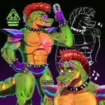  2angelisimo abs anthro biceps collar eyewear five_nights_at_freddy&#039;s five_nights_at_freddy&#039;s:_security_breach humanoid male microphone montgomery_gator_(fnaf) muscular muscular_male muscular_thighs pecs reptile scalie scottgames solo spikes steel_wool_studios sunglasses tail tongue triceps 
