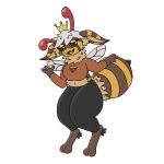  1:1 2023 antennae_(anatomy) anthro arthropod bee big_breasts biped black_clothing black_sclera black_tail breasts brown_body brown_clothing brown_ears brown_fur brown_tail bump_attack cleavage clothed clothing crown ear_markings eyelashes female fur fur_markings hair headgear hobkin hybrid hymenopteran insect insect_wings markings multicolored_body multicolored_ears multicolored_fur paws pokimitsu_(akittu) red_antennae solo spikes spikes_(anatomy) stinger stinger_(anatomy) striped_arthropod_abdomen striped_markings striped_tail stripes tail tail_markings tan_body tan_ears tan_fur thick_thighs tongue topwear two_tone_body two_tone_ears two_tone_fur two_tone_tail white_eyes white_hair wings yellow_clothing yellow_ears yellow_tail yellow_tongue 