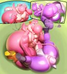  ambiguous_gender anal big_butt butt duo egg facesitting hatching hi_res huge_butt justmegabenewell mario_bros nintendo oral oviposition pink_yoshi purple_yoshi rimming sex sitting_on_another spreading transformation yoshi 