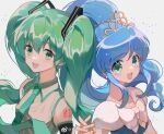  2girls blue_hair fushigiboshi_no_futago_hime green_eyes green_hair hatsune_miku long_hair magical_girl multiple_girls non-web_source rein_(futagohime) 