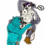  anthro balls bodily_fluids canid canine canis clothing cum domestic_dog erection genital_fluids genitals husky hybrid jazzynsfw jockstrap male male/male mammal musk nordic_sled_dog nude penis spitz underwear wolfdog wuskyjazzy 