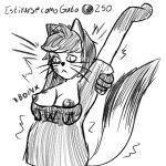  anthro belly big_breasts bouncing_breasts breasts clothing crossgender domestic_cat evan_harrey exposed_breasts felid feline felis female fluffy fluffy_tail fur fur_markings humanoid_hands mammal markings nipple_slip onomatopoeia overweight persian_cat reku_(akubon) shirt sketch solo sound_effects spanish_text startled stretching tail text topwear twitch.tv white_body white_fur wide_eyed 