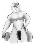  absurd_res american_football anthro big_penis domestic_cat felid feline felis genitals hi_res lackadaisy looking_at_viewer male mammal monochrome muscular muscular_male nicodeme_savoy nipples penis restricted_palette solo sport tail tongue tongue_out unknown_artist webcomic 