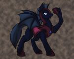  armor bat_pony blue_body blue_eyes blue_fur equid feral foxenawolf fur goldfur&#039;s_cogsverse hasbro male mammal membrane_(anatomy) membranous_wings my_little_pony solo tail wings 