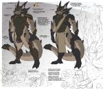  2017 anthro armor balls biped bottomwear clothed clothing color_swatch colored dialogue dialogue_box dragon english_text erection flaccid genitals horn loincloth male offscreen_character penis scalie signature size_difference speech_bubble standing tan_body text western_dragon zerofox1000 