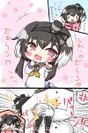  +++ 1girl 1other :d ^^^ admiral_(kancolle) anchor_symbol black_hair black_hairband black_pantyhose blue_sailor_collar blush_stickers chibi commentary_request dress fang gloves grey_footwear hair_between_eyes hairband highres jacket kantai_collection komakoma_(magicaltale) military_jacket multicolored_hair pantyhose pointing purple_eyes rudder_footwear sailor_collar sailor_dress shoes short_eyebrows smile spanking teardrop thick_eyebrows tokitsukaze_(kancolle) translation_request two-tone_hair wavy_mouth white_dress white_gloves white_hair white_jacket 