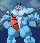  abs anthro biceps blue_body bound generation_3_pokemon genitals hands_tied hi_res male mammal muscular muscular_anthro muscular_male nintendo nipple_fetish nipple_play nipple_suck nipples open_mouth pecs penetration penis peril pokemon pokemon_(species) sex sharkinn solo sucking swampert tentacle_monster tentacle_on_penis tentacle_penetration tentacle_sex tentaclejob tentacles vein veiny_penis yellow_eyes 