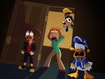  2023 anatid anseriform anthro avian bird canid canine clothing crossover disney donald_duck duck family_guy female footwear galaxy_cowboy goofy_(disney) group hi_res human kingdom_hearts lois_griffin male mammal open_mouth shocked_expression sora_(kingdom_hearts) square_enix walk-in 