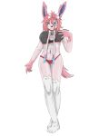  artist_name bottomwear bra clothing female footwear hair hi_res pink_hair shorts simple_background socks solo spike_the_furry sylveona(spikethefurry) underwear white_background 