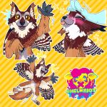  1:1 avian bird canid canine canis fandom furry hybrid mammal owl stickers wolf 