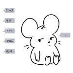  annoyed anthro chat chat_program cricetid dialog_balloon ellipsis greeting hamster male mammal monochrome nishi_oxnard oxynard rodent simple_background sitting solo unresponsive whiskers white_background 