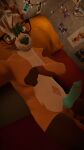  absurd_res ailurid anthro canid canine eyewear genitals glasses hi_res hybrid knot male mammal panhyridae panhyridae_(fursona) penis red_panda selfie solo solo_focus virtual_reality winterpaw_canine 