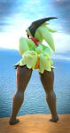  135:256 3d_(artwork) 4k absurd_res animal_humanoid anthro beach bikini bikini_top black_legs blender_(software) blender_cycles butt cat_humanoid claws clothing digital_media_(artwork) felid felid_humanoid feline feline_humanoid female flower fur generation_9_pokemon gold_bikini green_body hand_on_hip hi_res huge_filesize humanoid jojo&#039;s_bizarre_adventure leg_markings mammal mammal_humanoid markings mask meowscarada nintendo panties pink_nose plant pokemon pokemon_(species) sand sea seaside socks_(marking) solo spread_butt spread_legs spreading swimwear tongue tongue_out toridachi underwear water 