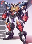  clenched_hands gaogaigar gattai highres lion_head_(ornament) maeda_hiroyuki mecha no_humans redesign robot solo solo_focus standing super_robot typo v-fin 