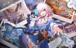  @_(symbol) animal belt black_choker blue_eyes blue_skirt breasts bronya_rand camera cat character_request child chinese_text choker copyright_name cowboy_shot gloves highres holding holding_camera honkai:_star_rail honkai_(series) instrument logo long_sleeves looking_at_another looking_at_viewer march_7th_(honkai:_star_rail) medium_breasts medium_hair multiple_boys multiple_girls music official_art official_wallpaper one_eye_closed open_mouth outstretched_hand picture_frame pink_eyes pink_hair playing_instrument pleated_skirt serval_landau single_glove sitting skirt solo_focus teeth two-tone_eyes upper_body upper_teeth_only 