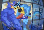  anthro arexu arexualex avian bird blue_body bodily_fluids boxer_briefs chest_tuft clothing dragon erection falco_lombardi generation_4_pokemon genital_fluids genitals growth handjob hi_res inside lucario macro male male/male mammal muscular muscular_anthro muscular_male nintendo pecs penile penis peppy_hare pokemon pokemon_(species) poster precum sex star_fox tuft underwear 