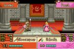  1girl animated animated_gif blonde_hair crossover crown dress duel fire_emblem goomba heads-up_display mario_(series) pink_dress pixel_art princess_peach sprite tumblr_username umbrella vilkalizer 