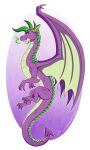  absurd_res alpha_channel claws dragon fangs friendship_is_magic green_body green_scales hasbro hi_res inuhoshi-to-darkpen male membrane_(anatomy) membranous_wings my_little_pony purple_body purple_scales scales solo spike_(mlp) teeth wings 