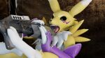  16:9 4k absurd_res anthro bandai_namco blender_(software) digimon digimon_(species) digital_media_(artwork) female furniture hi_res mammal renamon sofa spas-12 warfare_machine widescreen 