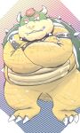  2023 anthro belly big_belly biped bowser dain_4201 hi_res humanoid_hands kemono koopa mario_bros nintendo overweight scalie solo 