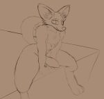  animal_genitalia animal_penis anthro balls black_and_orange butt canid canine canine_genitalia digital_media_(artwork) epic_games erection fennix_(fortnite) fortnite fox fur genitals hi_res male mammal monochrome nude penis simple_background smile solo swoomy unfinished 