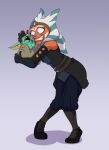  ahsoka_tano alien alien_humanoid armwear clothing duo embrace eye_contact female footwear grogu hi_res hug humanoid humanoid_pointy_ears looking_at_another male markings not_furry scottforester17 simple_background star_wars teeth the_mandalorian togruta yoda&#039;s_species 