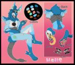  absurd_res ampwave anthro atlas_(artist) blue_body blue_fur fur hi_res humanoid male male/male model_sheet pawpads pink_pawpads solo wall0_the_ampwave white_body white_fur 