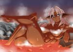  aisha_clanclan animal_humanoid breasts convenient_censorship crossed_legs ctarl-ctarl felid felid_humanoid female glistening glistening_body hair humanoid lava mammal mammal_humanoid nightfaux nude outlaw_star partially_submerged solo steam thick_thighs 