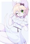  2023 absurd_res accessory ahoge anthro band-aid bandage blep blush blush_lines bow_ribbon clothed clothing crossdressing devil-vox digital_media_(artwork) dress fur girly hair hair_accessory hair_bow hair_ribbon hi_res kemono looking_at_viewer male male_anthro mammal mouse murid murine one_eye_closed ribbons rodent short_hair solo tail tongue tongue_out wink 