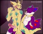  amazinggwen anal anal_penetration anthro beastars canid canine cuff_(restraint) duo fox hi_res male male/male mammal melon_(beastars) penetration questionable_consent restraints strangling tail_strangling vergil_exnne(sirjackal) 