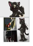  2022 absurd_res black_body comic duo felid feline female goo_transformation hi_res mammal shizumi_tsubasa standing transformation 