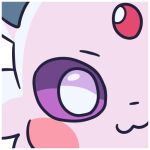  1:1 2023 :3 alpha_channel ambiguous_gender blush blush_stickers close-up digital_media_(artwork) eeveelution endwl espeon feral forehead_gem fur generation_2_pokemon icon looking_at_viewer nintendo pink_body pink_fur pokemon pokemon_(species) purple_eyes reaction_image solo 