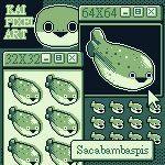  absurdres animal_focus black_mouth chinese_commentary cursor fish green_theme highres kaipixelart monochrome multiple_views no_humans open_mouth original pixel_art sacabambaspis simple_background triangle_mouth window_(computing) 