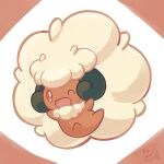  ;d commentary_request full_body happy looking_at_viewer mikadzuki_(3kzzzk) no_humans one_eye_closed open_mouth pokemon pokemon_(creature) smile solo whimsicott white_background 