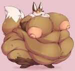  absurd_res anthro areola belly_rolls big_areola big_breasts big_nipples breasts canid canine chest_tuft dipstick_tail fat_arms fat_legs fat_rolls female fox hi_res holding_breast huge_belly huge_breasts huge_calves huge_thighs mammal markings morbidly_obese morbidly_obese_anthro morbidly_obese_female nipples obese obese_anthro obese_female overweight overweight_anthro overweight_female solo tail tail_markings thick_thighs tuft wiishyishii yellow_sclera 