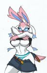  anthro big_breasts big_butt blush breasts butt eeveelution female generation_6_pokemon hi_res nintendo pace-maker pokemon pokemon_(species) solo sylveon thick_thighs wide_hips 