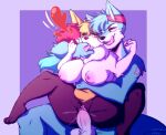  &lt;3 &lt;3_eyes 2023 anthro areola arm_grab balls big_breasts black_body black_fur blue_body blue_fur blush bodily_fluids braixen breasts canid canine chair_position digital_media_(artwork) duo exclamation_point female female_penetrated finger_in_mouth fox from_behind_position fur fur_markings generation_6_pokemon genital_fluids genitals hi_res inner_ear_fluff licking licking_lips male male/female male_penetrating male_penetrating_female mammal markings navel nintendo nipples nude open_mouth overlordgirgy penetration penis pokemon pokemon_(species) pussy pussy_juice red_eyes red_fingernails red_nose roflfox saliva seraphine_(roflfox) sex spread_legs spreading tongue tongue_out tuft vaginal vaginal_penetration white_body white_fur yellow_body yellow_fur 