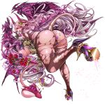  1:1 animal_humanoid big_breasts bodysuit breasts butt clothed clothing demon demon_humanoid digital_media_(artwork) durcise_(eden&#039;s_ritter_grenze) eden&#039;s_ritter_grenze female footwear hair hi_res high_heels horn horned_humanoid huge_breasts humanoid light_body light_skin monster_girl_(genre) naglfar not_furry pink_hair pink_horn rubber side_boob simple_background skinsuit solo spade_tail succubus tail thick_thighs tight_clothing torn_clothing whip white_background winged_humanoid wings 