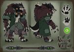  2023 anthro atryl barechested blizzard_entertainment bottomwear canid canine clothing coat druid jewelry looking_at_viewer magic_user male mammal mantle model_sheet muscular muscular_male necklace shorts solo tail topwear trenchcoat tribal_spellcaster varden_viridan warcraft weapon were werecanid werecanine werewolf worgen 