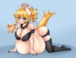  alternate_species animal_humanoid belly big_belly big_breasts big_butt blonde_hair blue_eyes blush bowser bowsette_meme breasts breath_powers butt cleavage clothed clothing collar crossgender crown elemental_manipulation female fire fire_breathing fire_manipulation hair headgear hi_res horn horned_humanoid huge_breasts humanoid humanoid_pointy_ears mario_bros meme nintendo open_mouth pompuffy_(artist) scalie scalie_humanoid signature solo spiked_collar spikes super_crown tail text thick_thighs 
