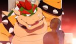  2023 anthro armpit_fetish armpit_hair belly big_belly bodily_fluids body_hair bowser duo eto1212 hi_res kemono koopa male mario_bros moobs musk nintendo overweight overweight_male scalie sweat 