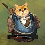  absurd_res ambiguous_gender armor catwheezie clothing dark_souls domestic_cat english_text felid feline felis feral fromsoftware fur gloves green_eyes handwear hi_res mammal melee_weapon orange_body orange_fur pink_nose solo sword text weapon whiskers 