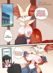  anthro anthro_penetrated big_breasts big_ears breasts cheek_tuft comic cowgirl_position delphox dialogue duo facial_tuft female female_penetrated from_front_position fur generation_6_pokemon genitals hair hair_over_eyes hi_res huge_breasts human human_on_anthro human_penetrating human_penetrating_anthro inner_ear_fluff interspecies lucyfercomic male male/female male_penetrating male_penetrating_female mammal multicolored_body multicolored_fur nintendo nipples nude on_bottom on_top penetration penile penile_penetration penis_in_pussy pokemon pokemon_(species) pokephilia pussy red_body red_fur sex speech_bubble tuft vaginal vaginal_penetration 