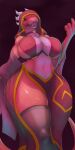  anthro beckoning big_breasts breasts choker clothed clothing collaris curvy_figure dragon female gesture hi_res hood horn huge_breasts jewelry legwear low-angle_view multicolored_body multicolored_scales necklace non-mammal_breasts open_mouth open_smile pink_body pink_scales red_eyes robe scales simple_background skimpy smile solo squish thick_thighs thigh_highs thigh_squish thyllin_(collaris) two_tone_body two_tone_scales voluptuous wide_hips 