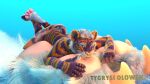 3d_(artwork) anthro digital_media_(artwork) feet felid foot_focus hi_res macro male mammal pantherine pawpads seductive size_difference solo tiger tygrysiolowek 